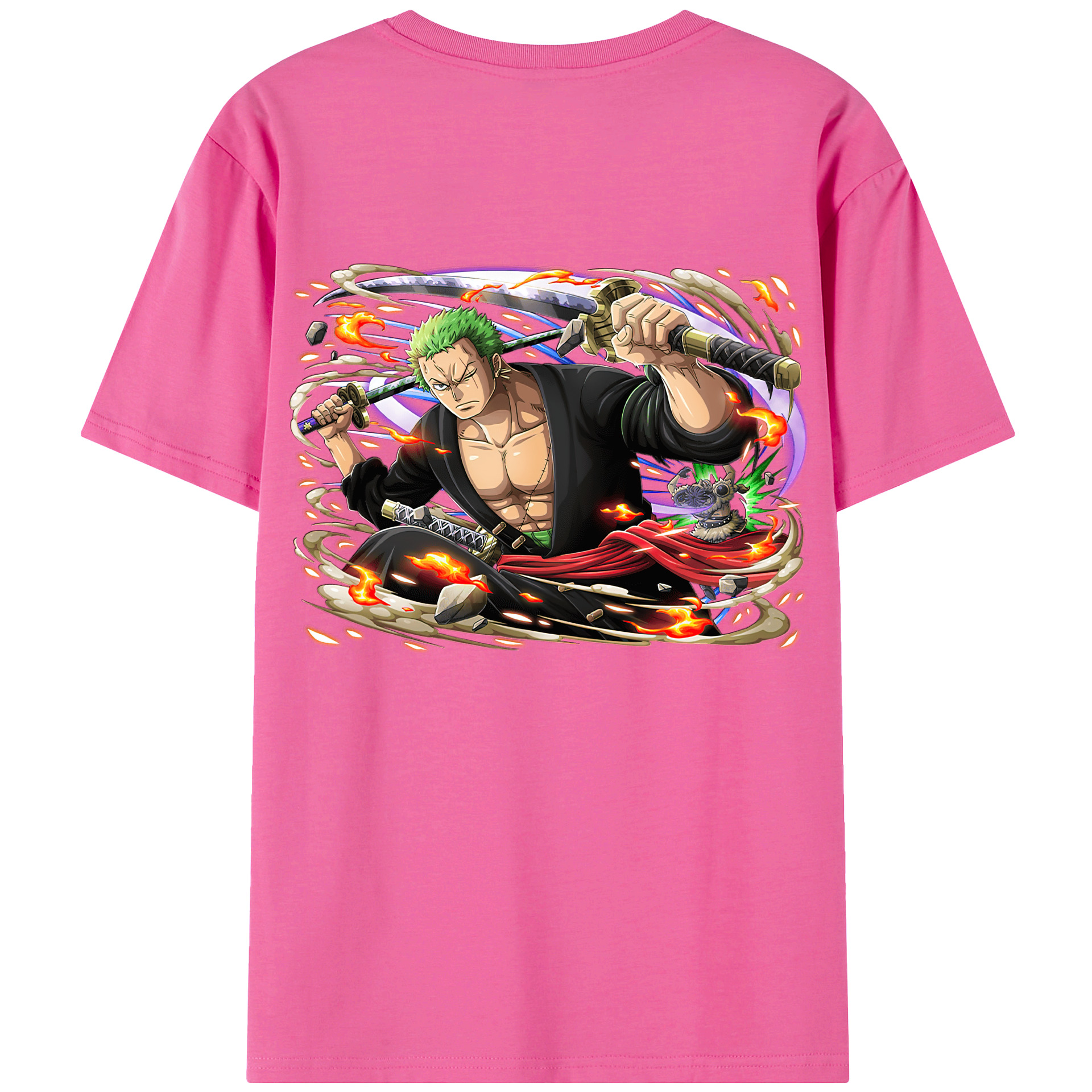 ワンピース ロロノア・ゾロ ONE PIECE Roronoa Zoro レディース半袖Tシャツ(バックプリント)